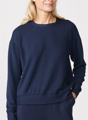 Softest Fleece Crewneck Sweatshirt in New Navy